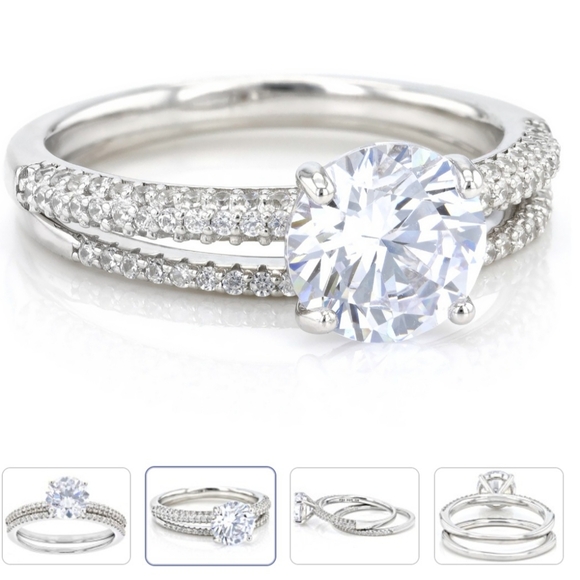 AUTHENTIC GENUINE STERLING SILVER CZ BELLA LUCE WEDDING SET SIZE 8 - Picture 2 of 5